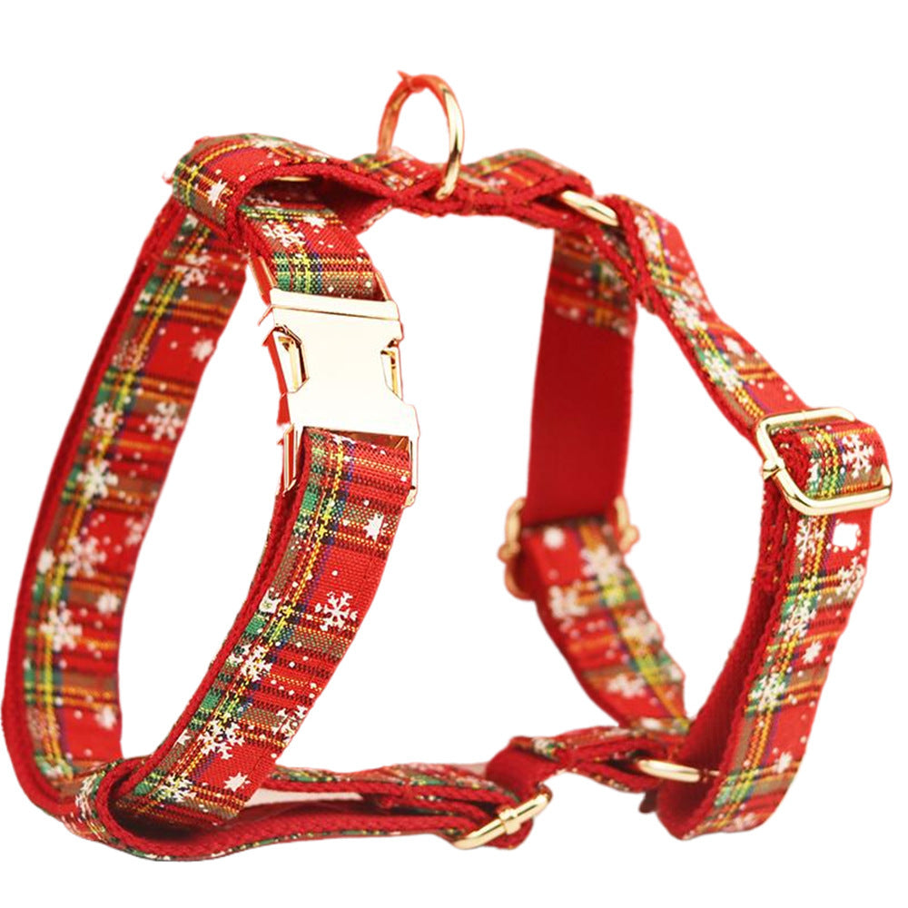 Red Background Snowflake Christmas Pet Collar