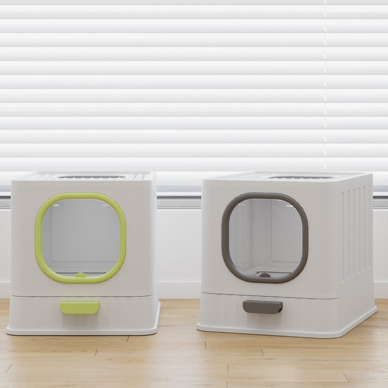 Fully Enclosed Litter Box Large Plastic Folding