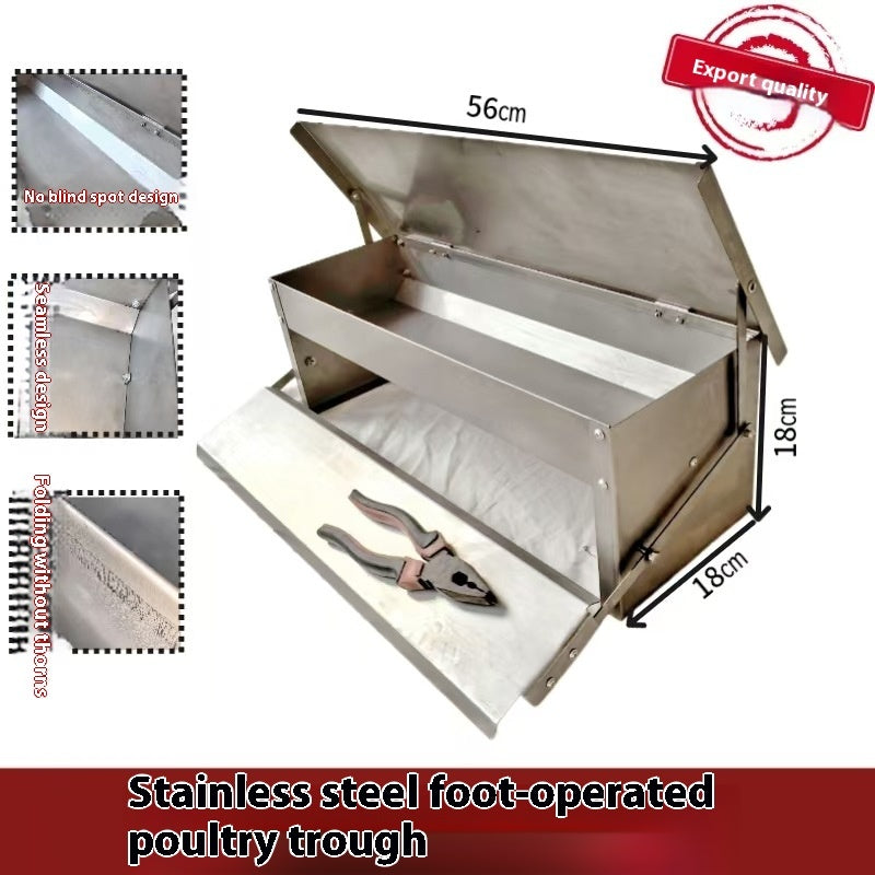Pedal Chicken Feeding Trough Stainless Steel Chicken Artifact Automatic Feeding Universal Slot