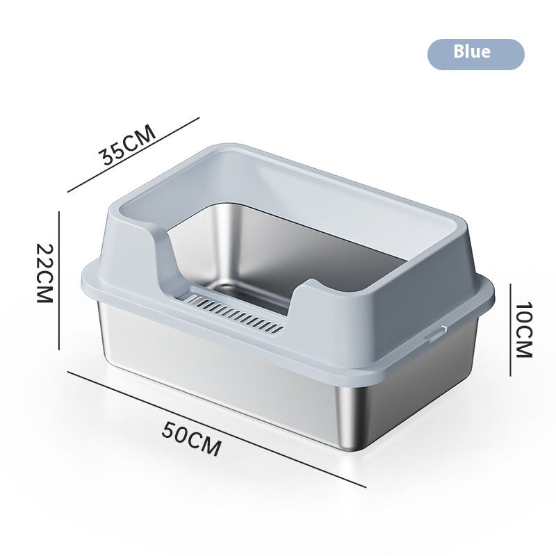 Stainless Steel Litter Box Open Deepening