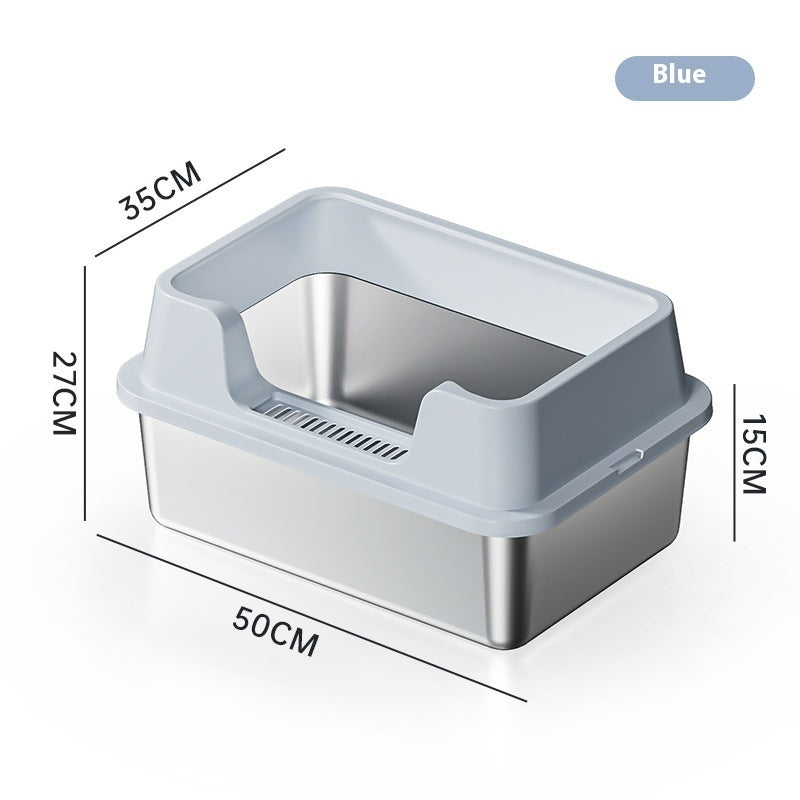 Stainless Steel Litter Box Open Deepening