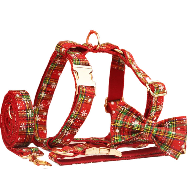 Red Background Snowflake Christmas Pet Collar