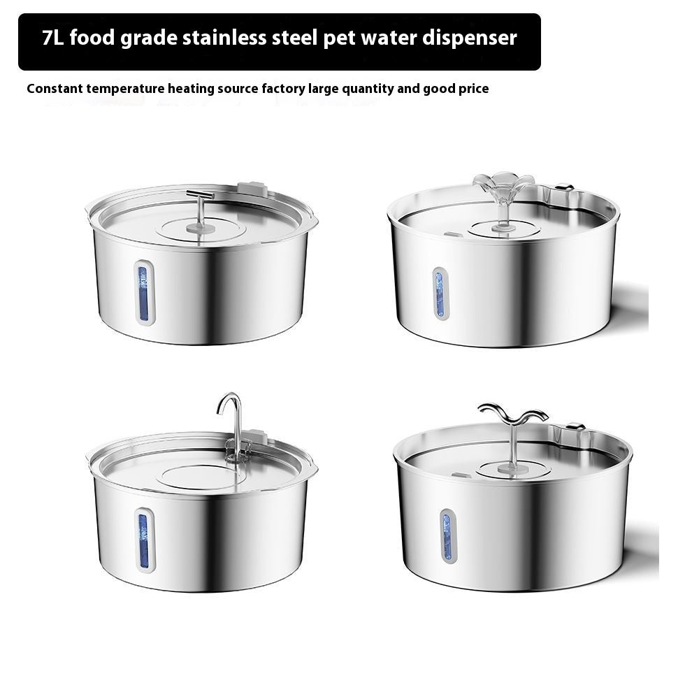 7L Stainless Steel Pet Water Dispenser Automatic Heating